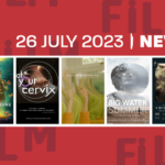 Graphic Header for Bi-Weekly News Update for July 13, 2023. Includes posters for the following films featured in the update: Nelly & Nadine, At Your Cervix, Everything Wrong And Nowhere To Go, Big Water Summer, A Boy Called Piano. #SebDocsNews, #SDFFAlumni, #SDFFPartners