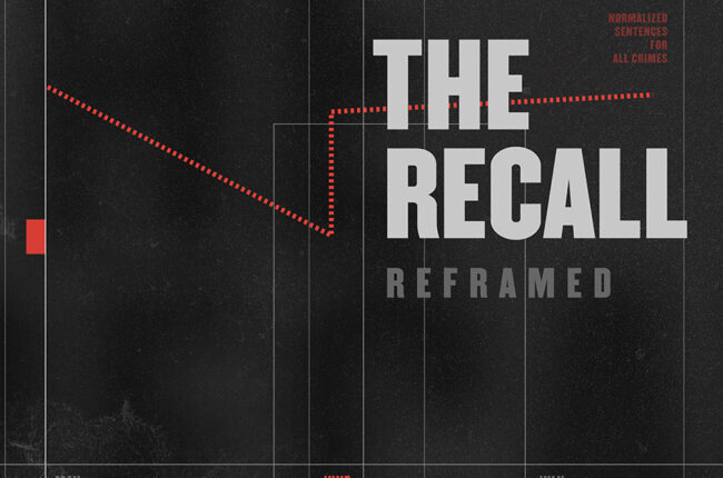 The Recall: Reframed key art (abstract graphic of chart). The film's central question: how to increase justice for sexual violence survivors without contributing to a racist criminal justice system, is at the heart of a 4-part collaborative journalistic series im the Boston Globe.